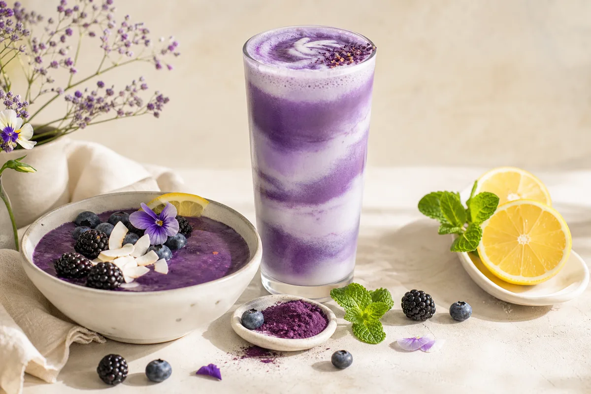 Hotový barevný rostlinný recept s přírodním práškem