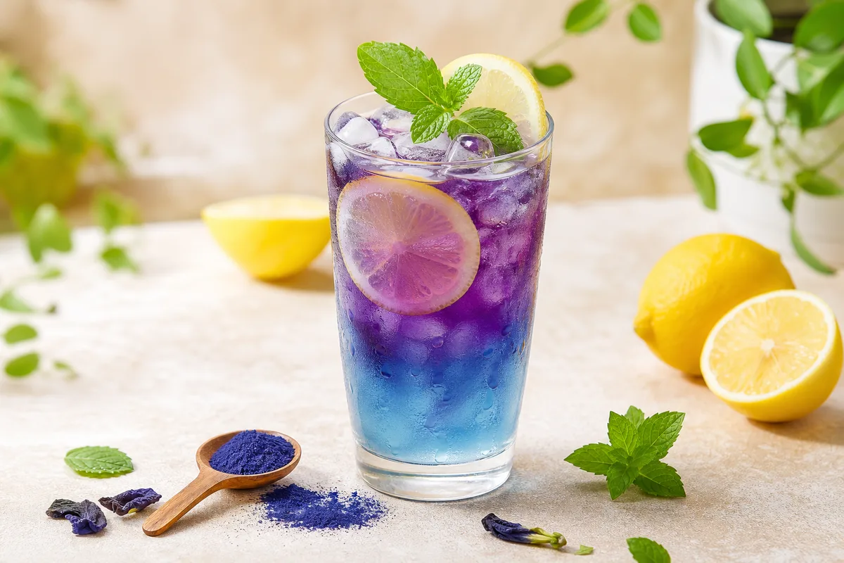 Magická Butterfly Pea limonáda