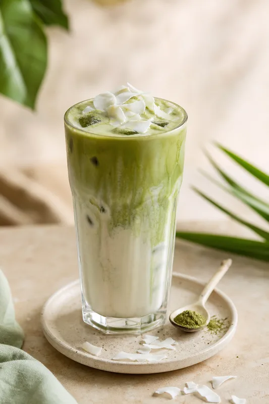 Pandan kokosové iced latte