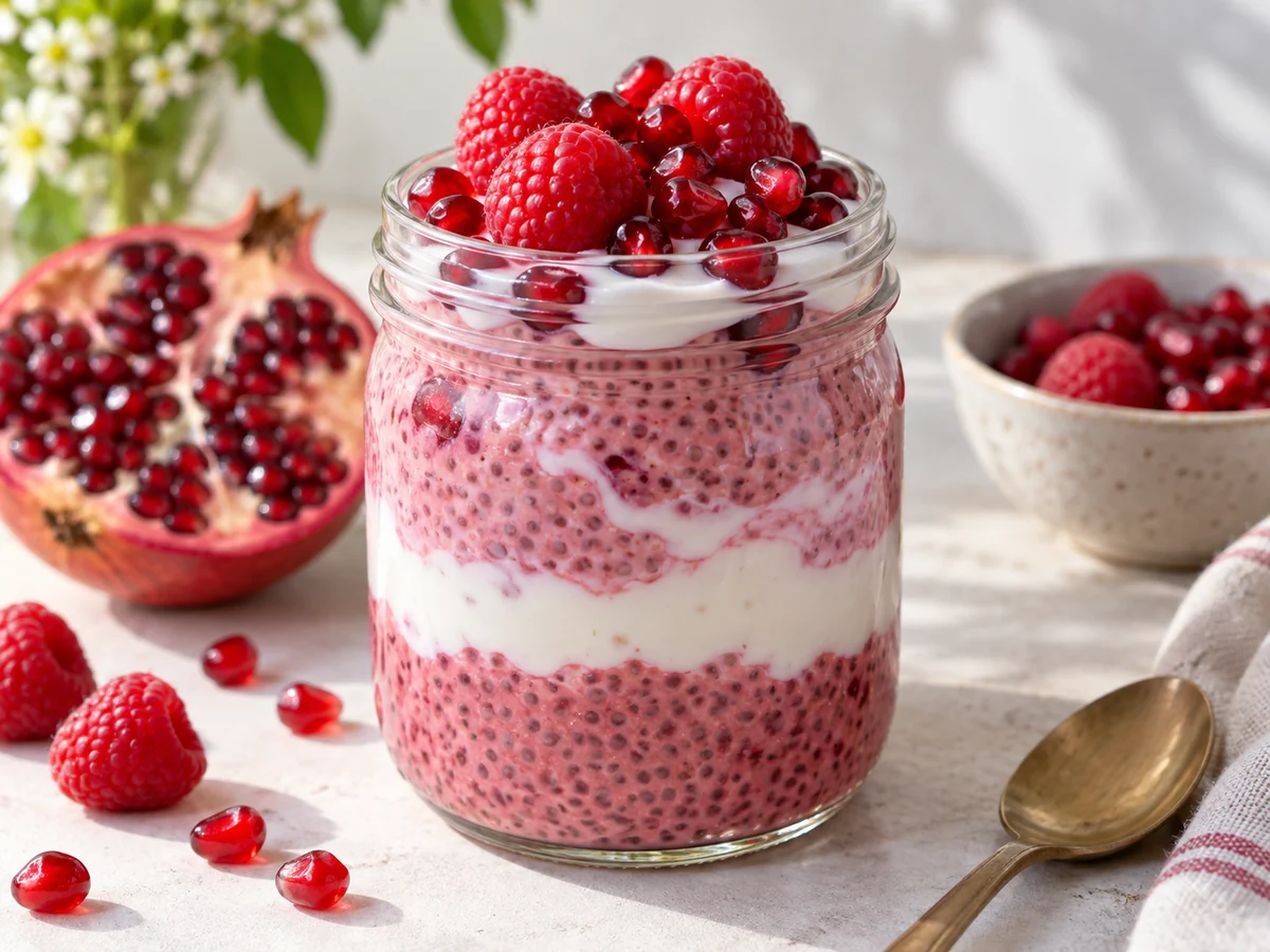 Pomegranate chia pudink do skleničky