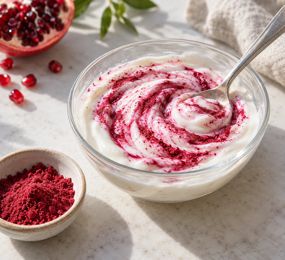 Pomegranate jogurtový swirl za dvě minuty