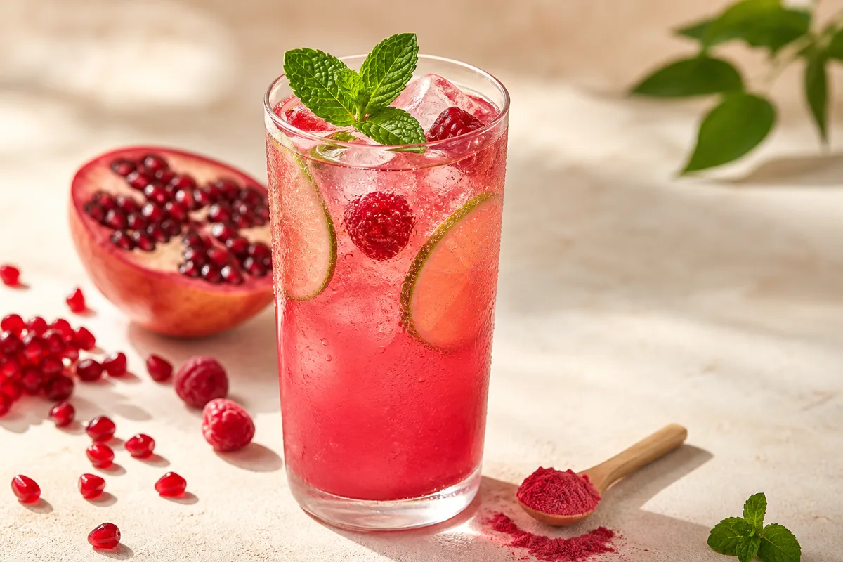 Pomegranate malinová limonáda s limetkou